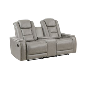 New Classic Furniture Breckenridge Light Gray Console Loveseat with Dual Re...