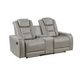 Breckenridge Console Loveseat W/ Dual Recliners-Lt Gray