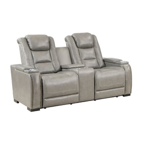 New Classic Furniture Breckenridge Light Gray Console Loveseat with Power F...