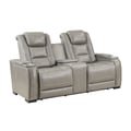 Breckenridge Console Loveseat W/ Pwr Fr & Hr-Lt Gray