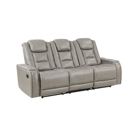 New Classic Furniture Breckenridge Light Gray Sofa with Dual Recliner