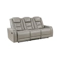 Breckenridge Sofa W/Dual Recliner-Lt Gray