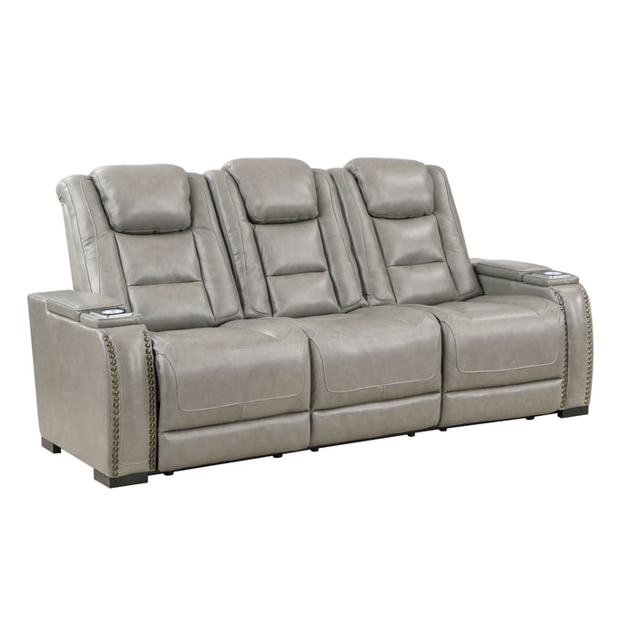 New Classic Furniture Breckenridge Light Gray Sofa with Power Footrest and Headrest NCF-L3183-30P2-LGY