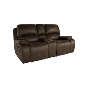 New Classic Furniture Brooking Brown Console Loveseat with Dual Recliners