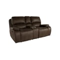 Brookings Console Loveseat W/ Dual Recliners-Brown