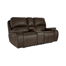 New Classic Furniture Brooking Brown Power Console Loveseat