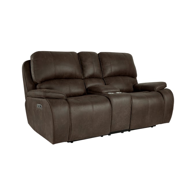 New Classic Furniture Brooking Brown Power Console Loveseat NCF-U093-25P2-BRN