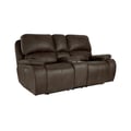 Brookings Console Loveseat W/Pwr Hr & Fr-Brown