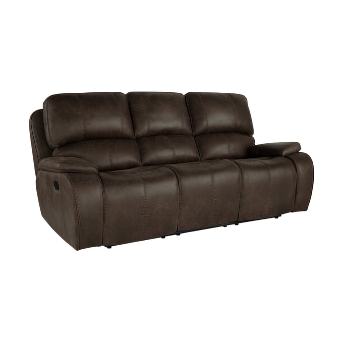 New Classic Furniture Brooking Brown Sofa with Dual Recliner NCF-U093-30-BRN