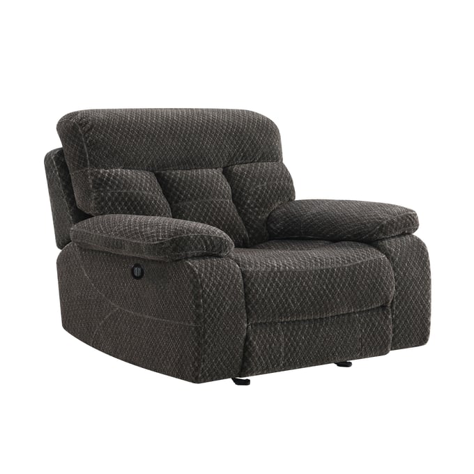 New Classic Furniture Bravo Charcoal Glider Recliner with Power Footrest NCF-U1165-13P1-SLP