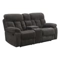 Bravo Console Loveseat W/ Dual Recliners-Charcoal