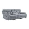 Bravo Console Loveseat W/ Dual Recliners-Stone