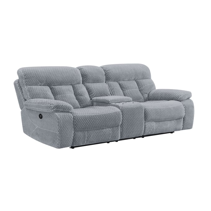 New Classic Furniture Bravo Light Gray Console Loveseat With Power Footrest NCF-U1165-25P1-STN