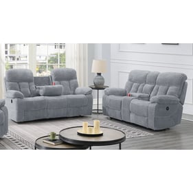 New Classic Furniture Bravo Light Gray 2pc Living Room Set With Power Footr...