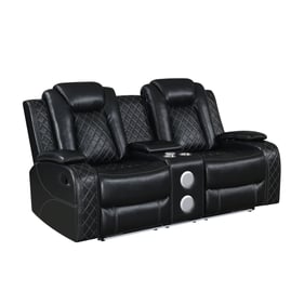 New Classic Furniture Orion Black Dual Recliner Console Loveseat