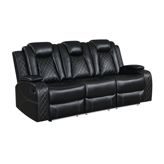 New Classic Furniture Orion Black Dual Recliner Sofa NCF-U1769-30-BLK