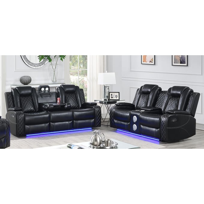 New Classic Furniture Orion Black 2pc Living Room Set NCF-U1769-LR-S1