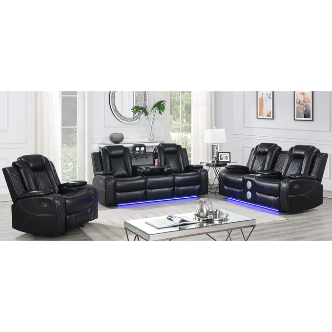 New Classic Furniture Orion Black 3pc Living Room Set NCF-U1769-25-LR-S1