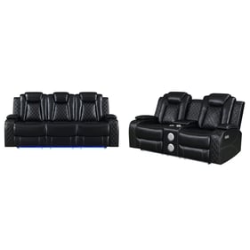 New Classic Furniture Orion Black Power Headrest Footrest 2pc Living Room S...