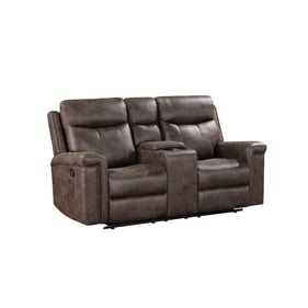 New Classic Furniture Quade Mocha Dual Recliners Loveseat with Console