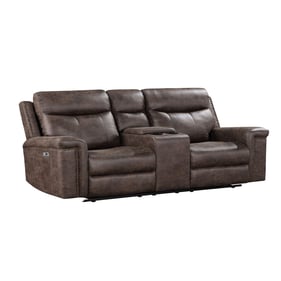 New Classic Furniture Quade Mocha Power Loveseat with Console