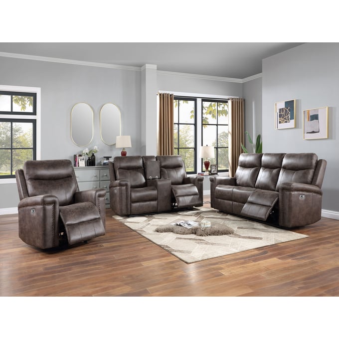 New Classic Furniture Quade Mocha 3pc Power Living Room Set NCF-U1798-LR-S2