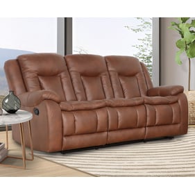 New Classic Furniture Morello Brown Sofa with Dual Recliner