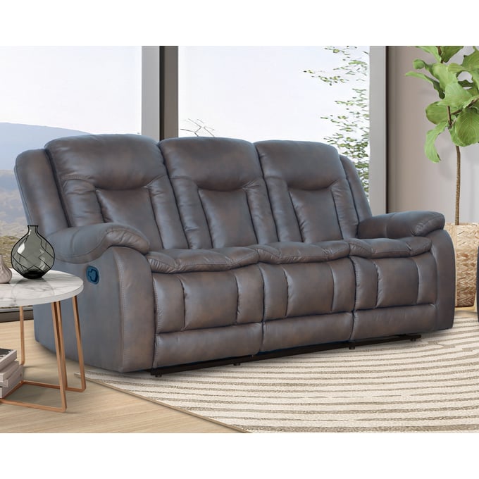 New Classic Furniture Morello Gray Sofa with Dual Recliner NCF-U2505-30-DGY