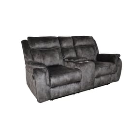 New Classic Furniture Park City Slate Gray Console Loveseat with Dual Recli...