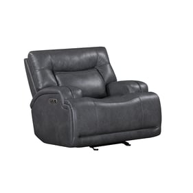 New Classic Furniture Titan Gray Glider Recliner with Power Headrest Footre...