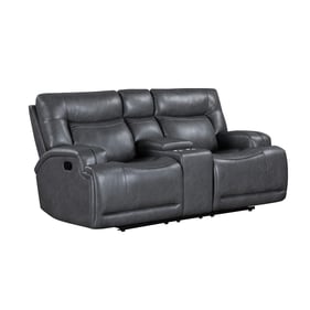 New Classic Furniture Titan Gray Console Loveseat with Dual Recliners