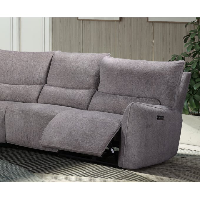 New Classic Furniture Remsen Latte Gray RAF Loveseat with One Power Headrest Footrest NCF-U5440-20RP2-LAT