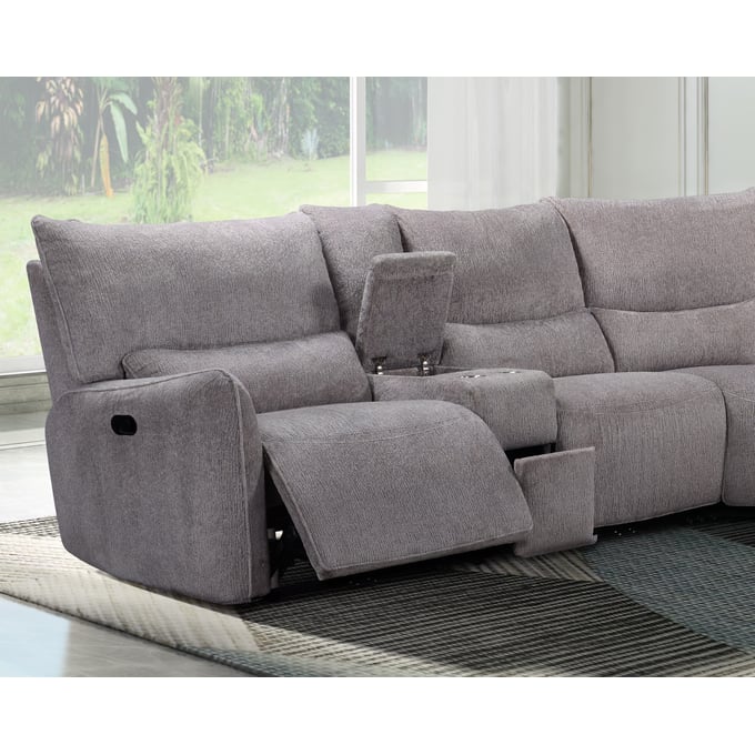 New Classic Furniture Remsen Latte Gray LAF Console Loveseat with Dual Recliner NCF-U5440-25L-LAT