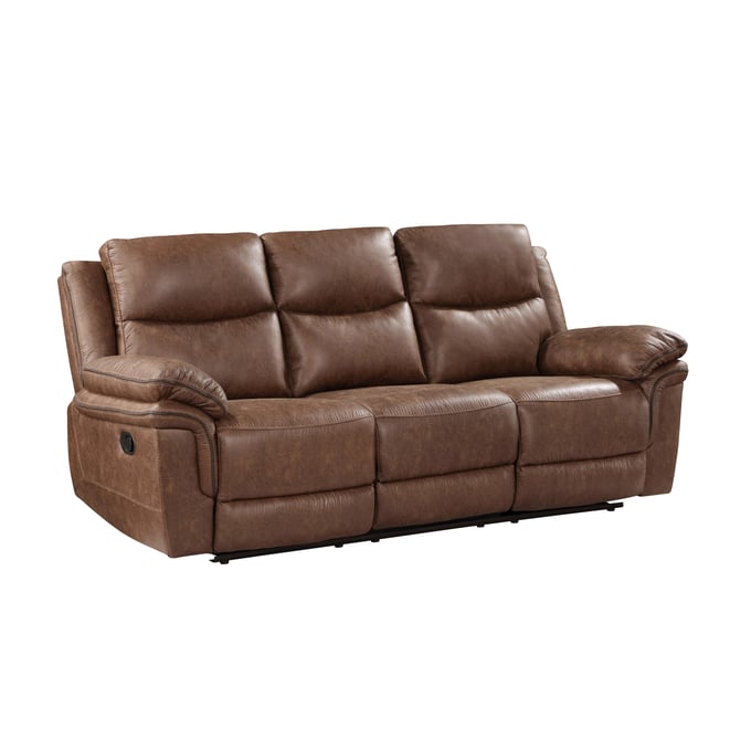 New Classic Furniture Ryland Brown Dual Recliner Sofa NCF-U5985-30-BRN