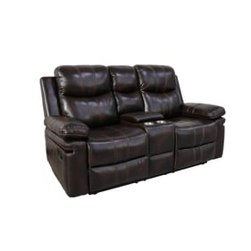 New Classic Furniture Kellen Brown Console Loveseat with Dual Recliners