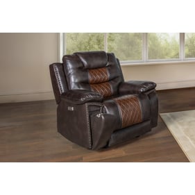 New Classic Furniture Nikko Brown Power Glider Recliner