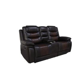 New Classic Furniture Nikko Brown Console Loveseat with Dual Recliners