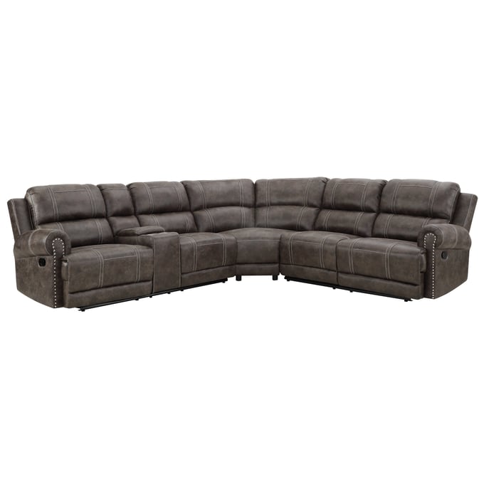 New Classic Furniture Terra Brown RAF Loveseat with 1 Recliner NCF-U7283-20R-WNT