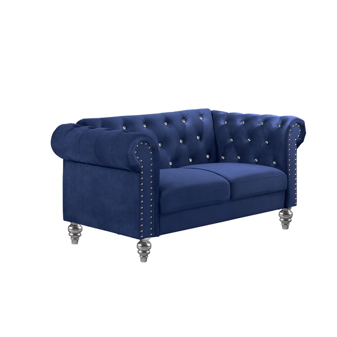 New Classic Furniture Emma Royal Blue Crystal Loveseat NCF-UKD13-20-BLUC