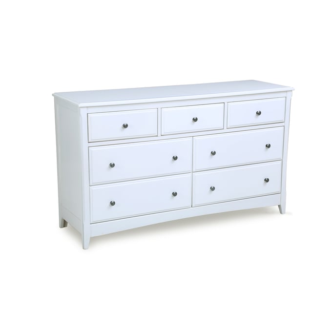 Night and Day Furniture Secrets White Dresser and Mirror NDF-CD-CM-SEC-6A-WH