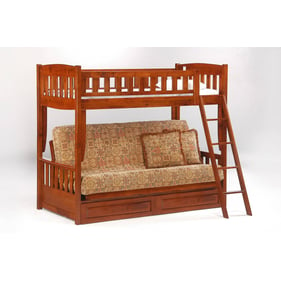 Night and Day Furniture Cinnamon Cherry Futon Drawer Bunk Bed