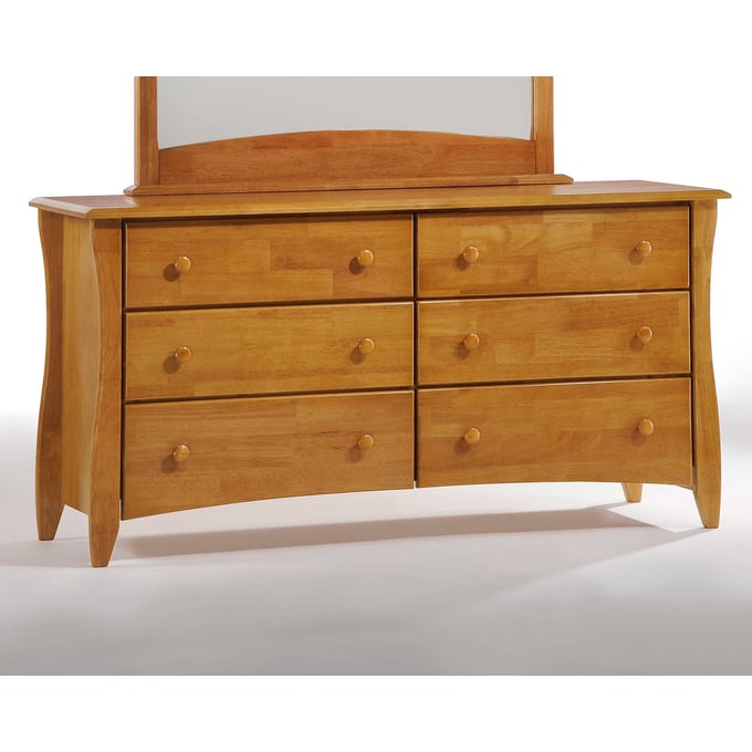 Night and Day Furniture Clove Medium Oak 6 Drawer Dresser NDF-CD-CLOF-6A-MO