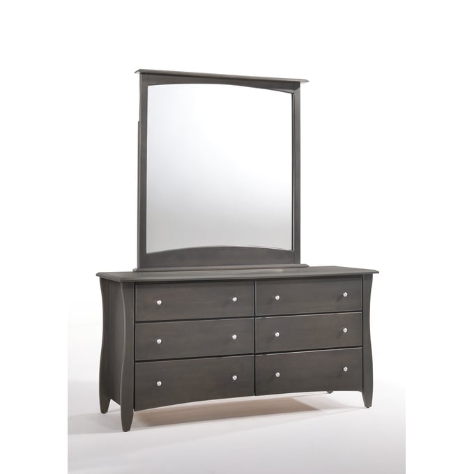 Night And Day Furniture Clove Stonewash Dresser and Mirror NDF-CD-CLOF-6A-STW-DRMR