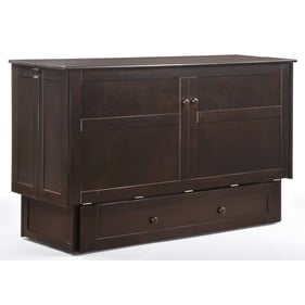 Night and Day Furniture Clover Dark Chocolate Murphy Cabinet Bed with Mattr...