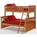 Twin/Full Ginger Bunk in medium oak finish