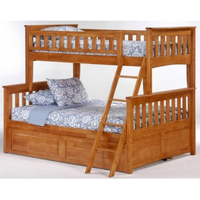 Night and Day Furniture Ginger Medium Oak Twin Full Trundle Bunk Bed