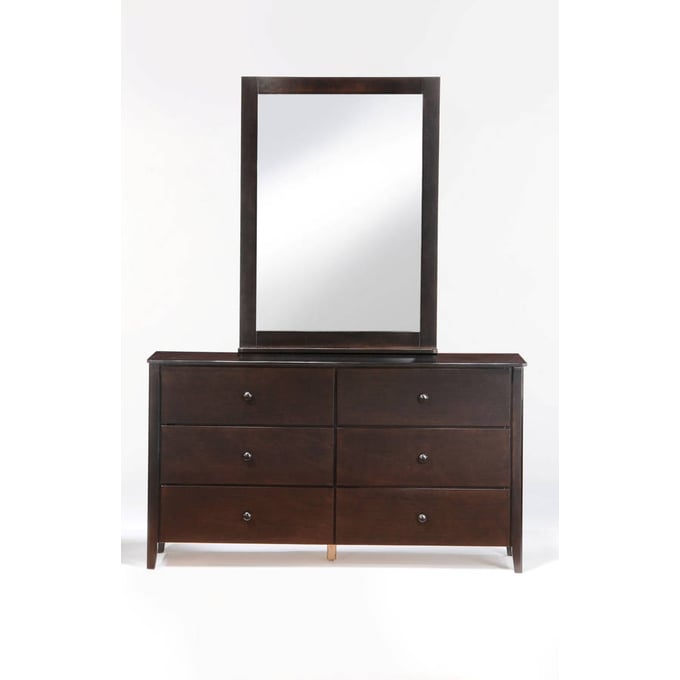 Night And Day Furniture Zest Chocolate Dresser and Mirror NDF-YCD-YCM-ZES-6A-CHO