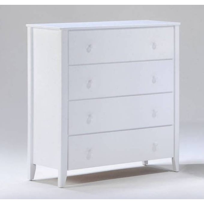 Night And Day Furniture Zest White Four Drawers Chest NDF-YCD-ZES-4A-WH