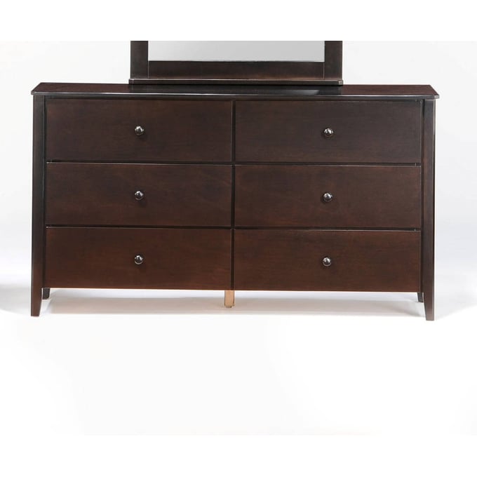 Night And Day Furniture Zest Chocolate Six Drawers Dresser NDF-YCD-ZES-6A-CHO