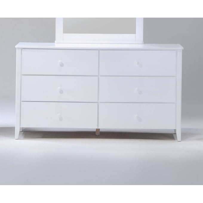 Night And Day Furniture Zest White Six Drawers Dresser NDF-YCD-ZES-6A-WH